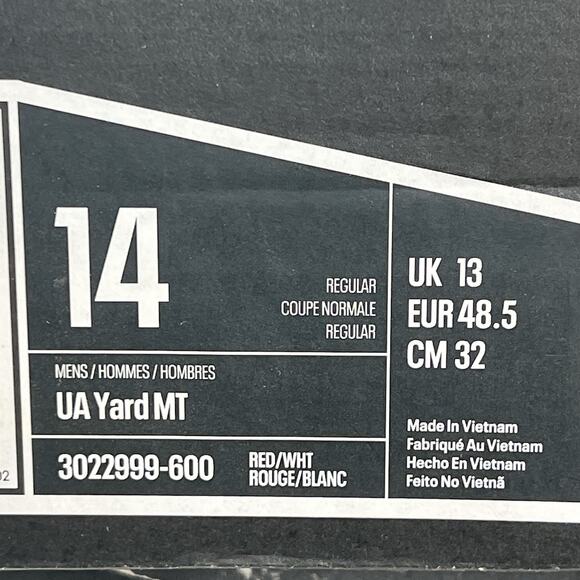 Under Armour Yard Low Red White 3023439 600 Mens Size 14 NEW Baseball Shoes main image 4